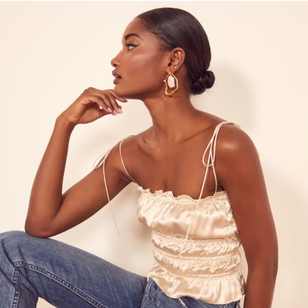 Reformation Viviana Silk Top